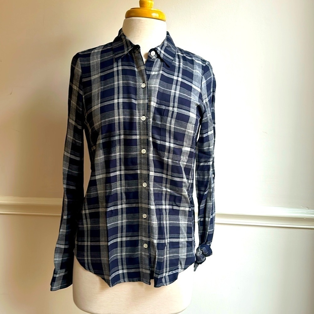 Joie Soft Anabella Plaid Button Down Shirt Size Extra Small EUC